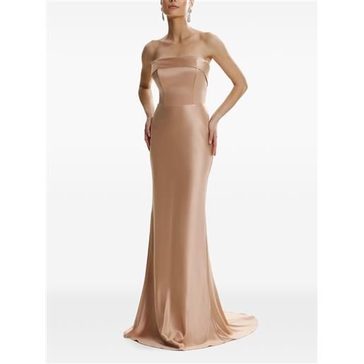 FRAMBOISE abito lungo dhara senza spalline - toni neutri