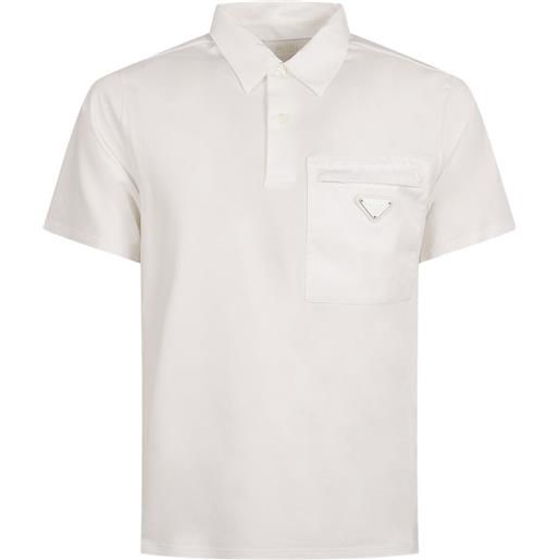 Prada polo con logo - bianco