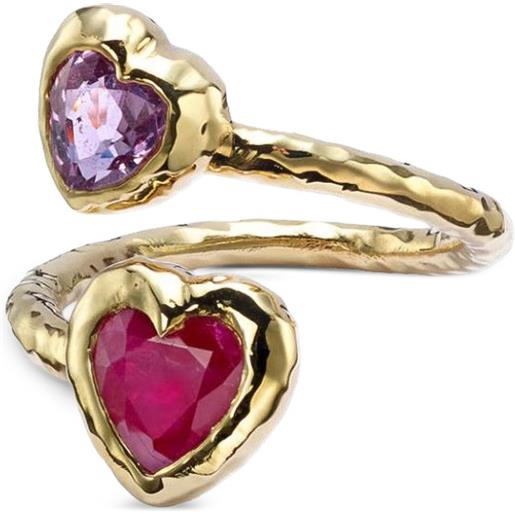 Anello donna in oro giallo 18kt, con iniziale  A  in oro e diamante Artlinea - SANDRA GUGLIELMINO