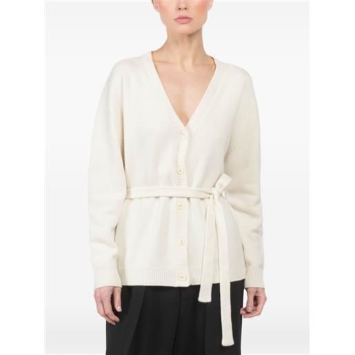 Plan C cardigan con cintura - toni neutri