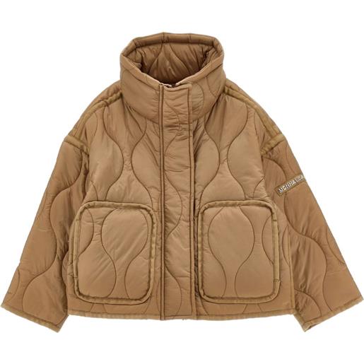 Monnalisa giacca trapuntata a collo alto - marrone