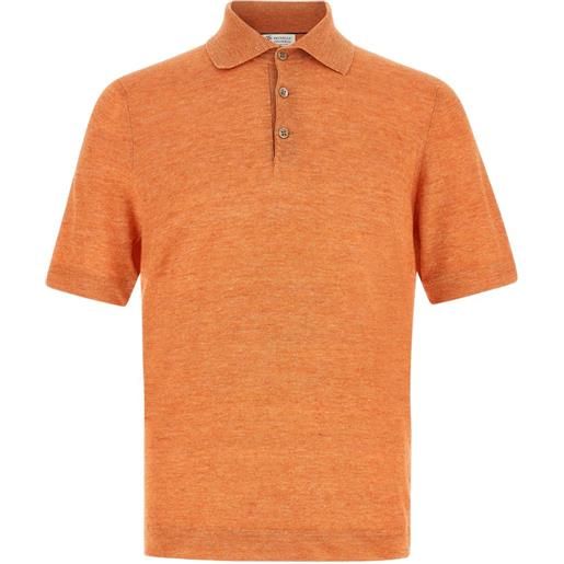 Brunello Cucinelli polo a maniche corte - arancione