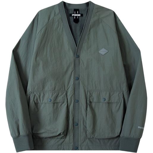 Spoonyard cardigan con tasche frontali - verde