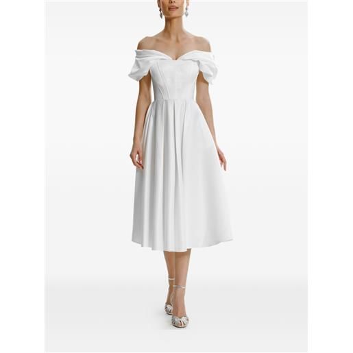 FRAMBOISE abito midi con spalle scoperte - bianco