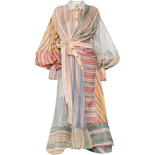 ZIMMERMANN abito midi rebellion a righe - toni neutri