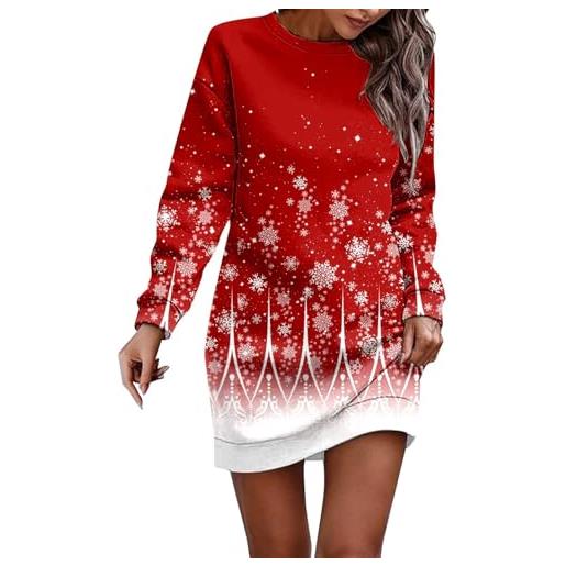 RYTEJFES maxi maglia natale donna vestito natale donna vestito invernale vestiti natalizi maglione abito per maglia natalizia elegante lungo invernale lana abito natalizio capodanno abiti capodanno maglie