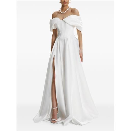 FRAMBOISE abito lungo giuliamy con spalle scoperte - bianco