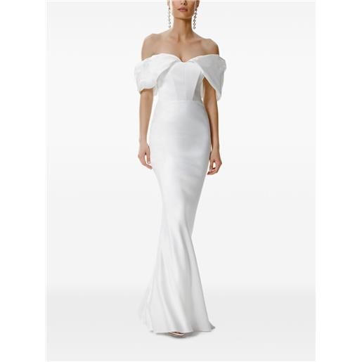 FRAMBOISE abito lungo kamari con spalle scoperte - bianco