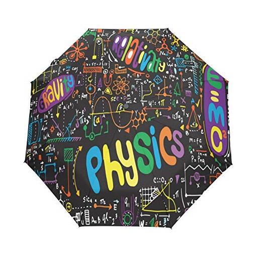 Sawhonn formule matematiche fisiche arcobaleno ombrello automatico pieghevole portatile ombrelli antivento da viaggio per uomini donn
