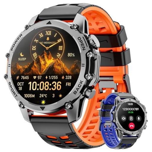 YUPENG AI Smartwatch Uomo ChatGPT ECG/𝐆li𝐜e𝐦ia/HRV/Lipidi/Acido Urico/BMI, 1.53 Orologio Fitness Chiamate/Torcia, 24H Pressione Sanguigna/ Sonno/Temperatura/Cardiofrequenzimetro/SOS, Android iOS