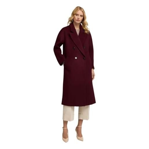 Motivi: cappotto doppiopetto in drap misto lana bordeaux. S stagione autunno inverno 2025