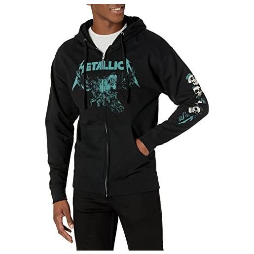 Metallica felpa con cappuccio ufficiale s&m2 moose skull zip, nero, x-large