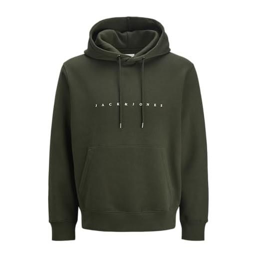 Jack & jones jjestar jj sweat hood noos pls felpa con cappuccio da uomo, borsone, 5xl