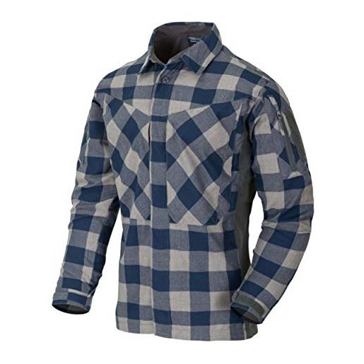 Camicia a Quadri in Flanella di Peso Medio da Uomo in marrone