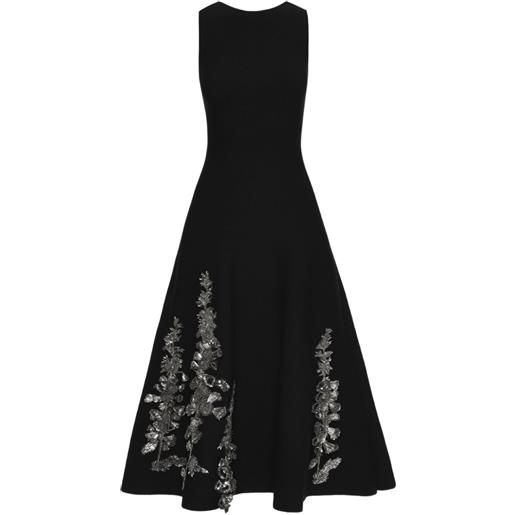 Oscar de la Renta abito foxglove con paillettes - nero