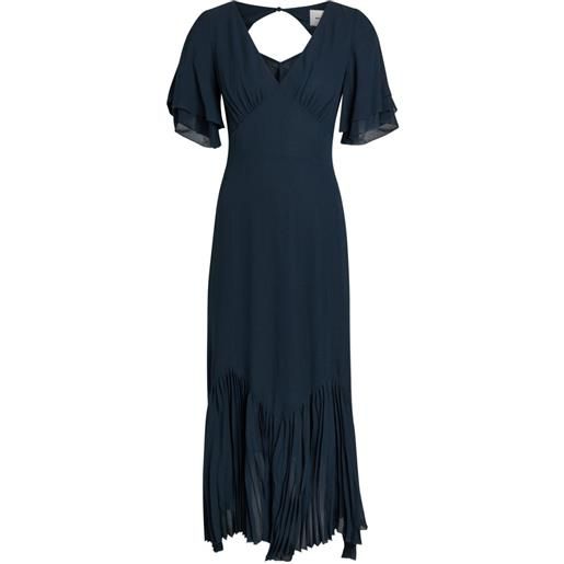 Reformation abito midi salvia con maniche volant - blu