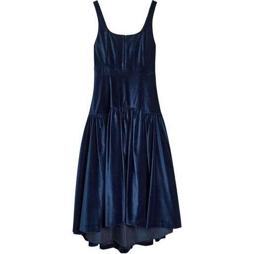 alice + olivia abito midi diana in velluto - blu