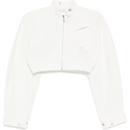 Jacquemus giacca crop con zip - toni neutri