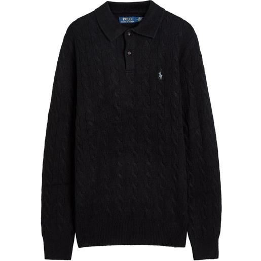 Polo Ralph Lauren polo in maglia intrecciata - nero