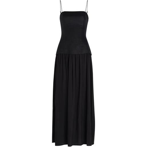 Faithfull abito midi lenise con scollo quadrato - nero