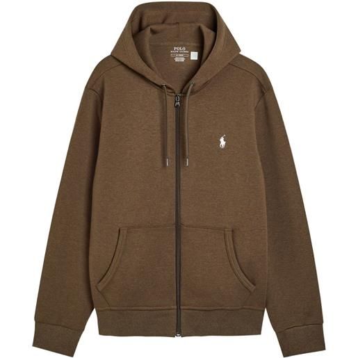 Polo Ralph Lauren felpa con cappuccio e zip - marrone
