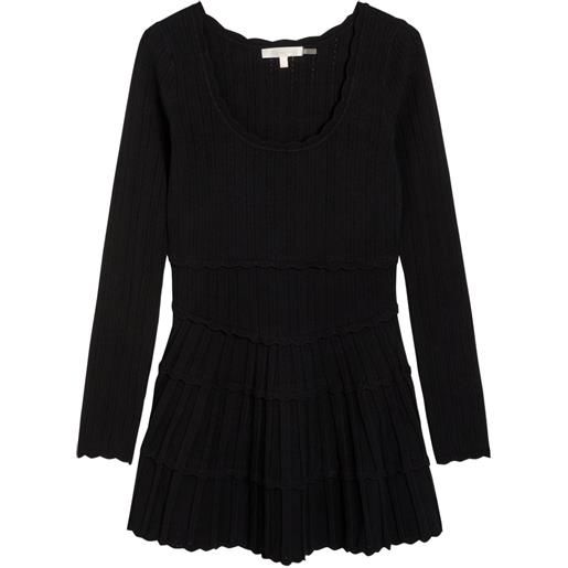 LoveShackFancy abito con orlo a smerlo - nero