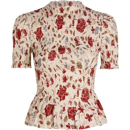 Reformation blusa a fiori aggie - toni neutri