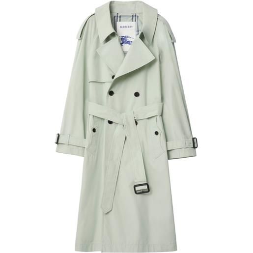 Burberry trench doppiopetto con cintura - verde