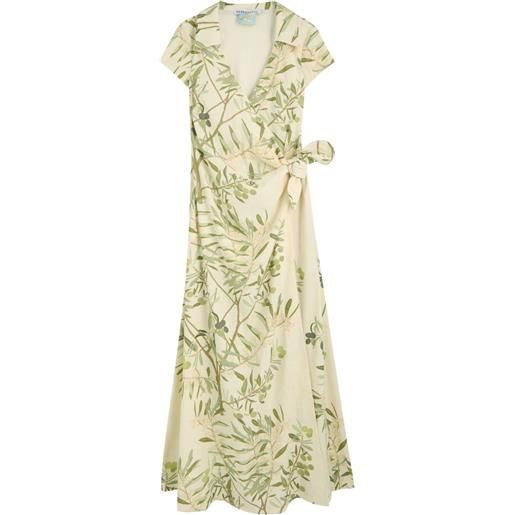 Bernadette abito lungo mara a fiori - toni neutri