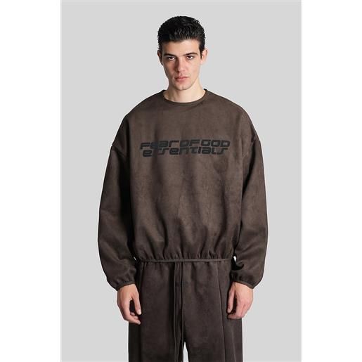 Fear of God Essentials felpa in cotone marrone