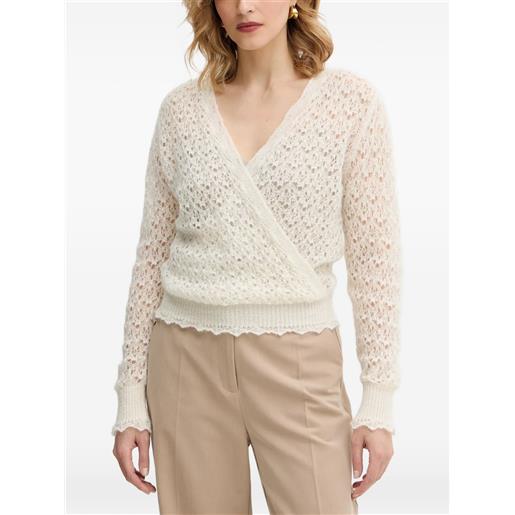 TWINSET top con scollo a v - bianco