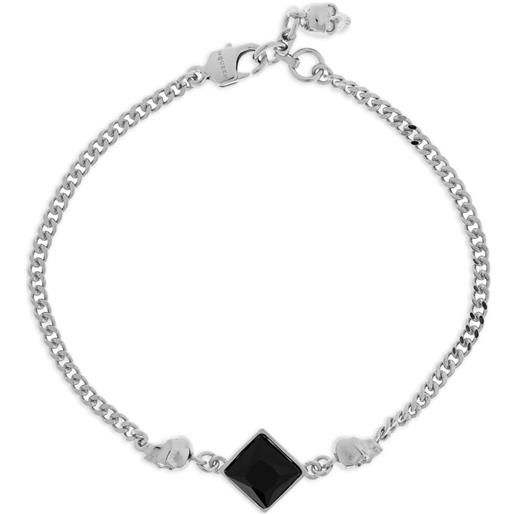 Alexander McQueen bracciale a catena con teschio - argento