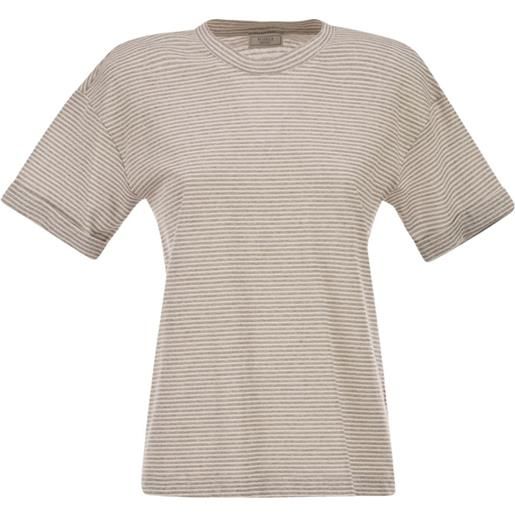 Peserico t-shirt girocollo a righe - toni neutri