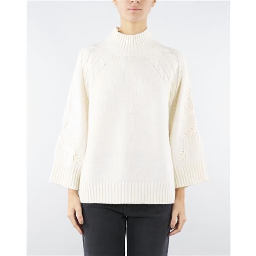 ERMANNO BY ERMANNO SCERVINO maglia panna con ricami