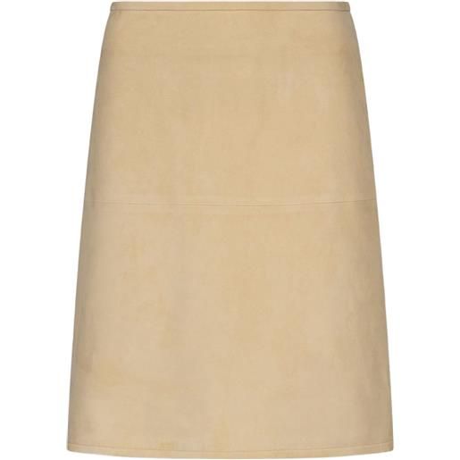 LouLou de Saison minigonna a matita engel in pelle scamosciata - toni neutri