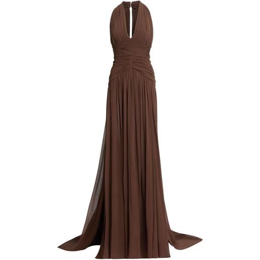 Elie Saab abito con scollo sul rétro - marrone
