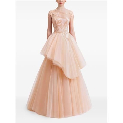 Gemy Maalouf abito con perline - toni neutri