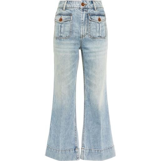 ZIMMERMANN jeans crop svasati - blu