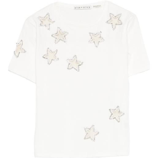 alice + olivia t-shirt con stampa stelle - bianco
