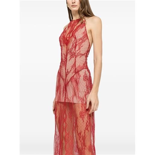 NISSA abito lungo con strass - rosso