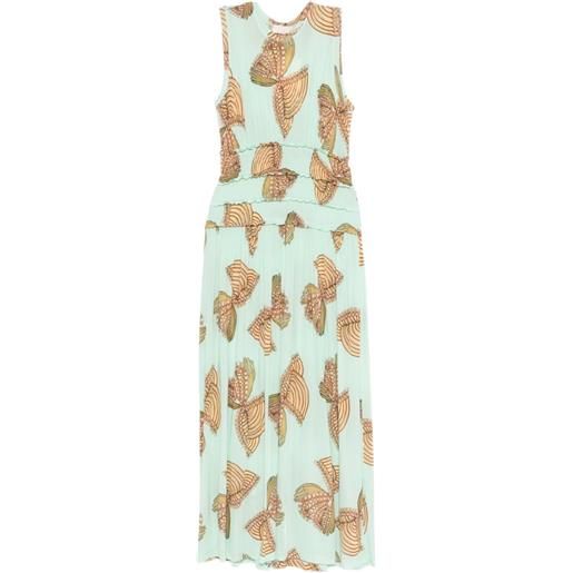 Ulla Johnson abito lungo kamaria con stampa - verde