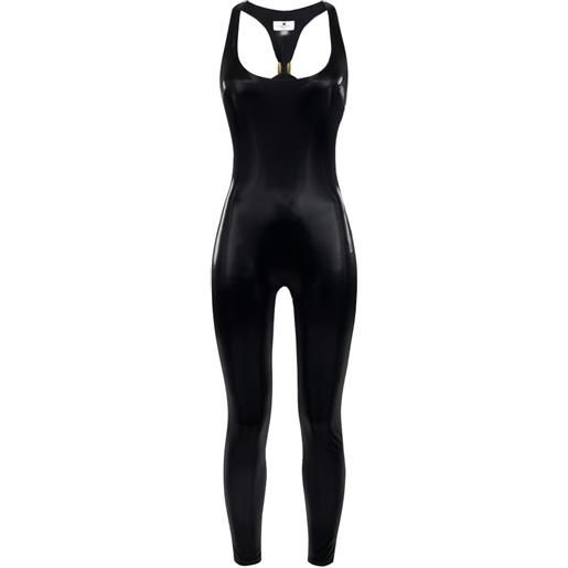 Elisabetta Franchi tuta intera effetto vinile - nero