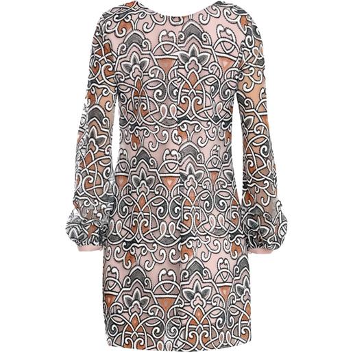 Olympiah abito arabesco a maniche lunghe - rosa