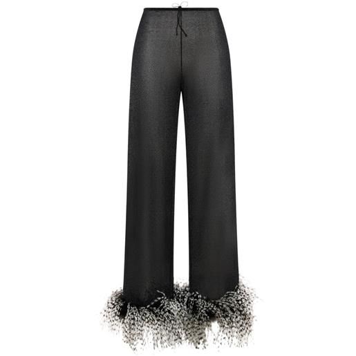 Oséree pantaloni lumière plumage dritti - nero