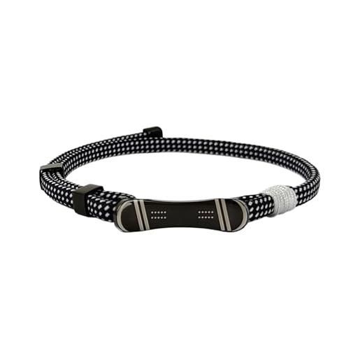 Aloha Bracciale Regolabile Con Maschera Da Sci E Snowboard - Idea Regalo Uomo Donna, Acciaio E Corda, 18+5 Cm