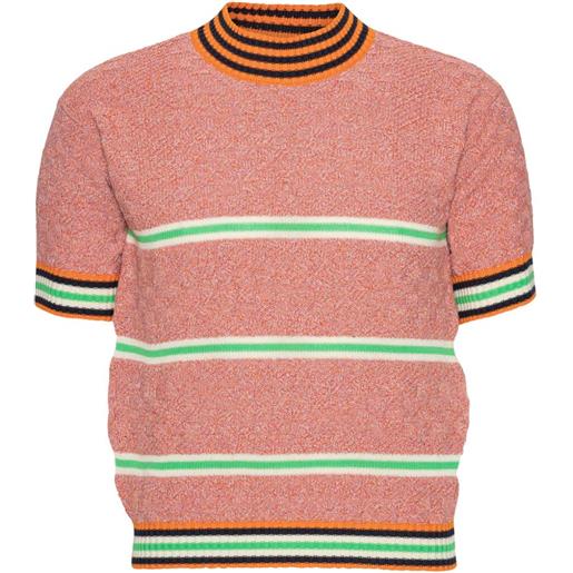 Henrik Vibskov t-shirt safe-t a righe - arancione