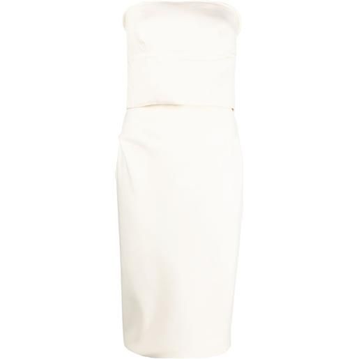 Max Mara abito midi senza spalline - bianco