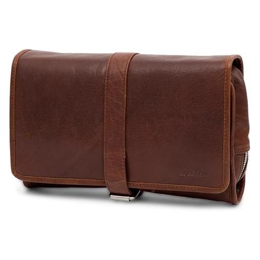 Lucleon beauty case montreal in pelle marrone chiaro