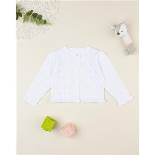 Prénatal cardigan bimba bianco traforato