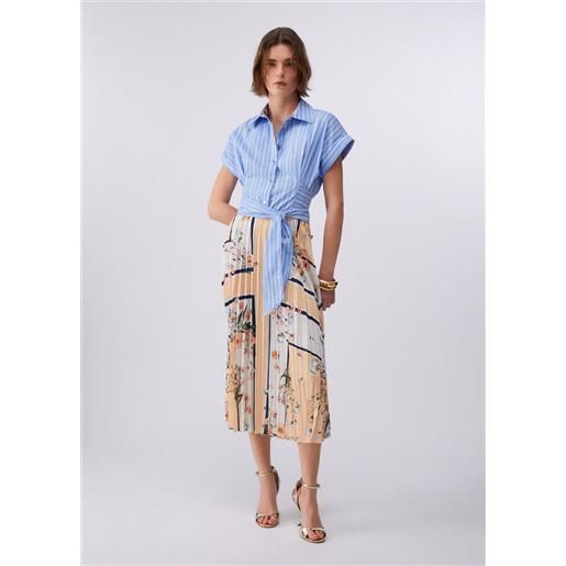 LIUJO liu jo abito midi plissettato, arancione/azzurro